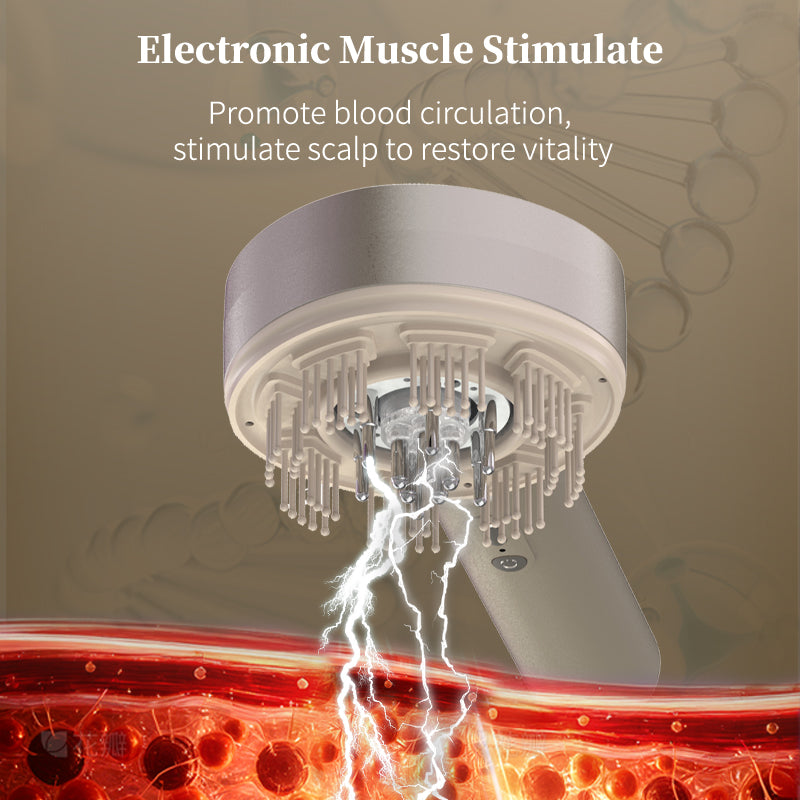 Intelligente elektrische Kopfhautmassagebürste | 4-Modus-Haarentwirrer zur Stresslinderung