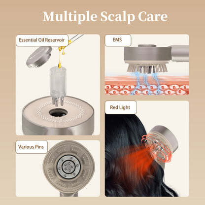 Smart Electric Scalp Massager Brush | 4-Mode Hair Detangler for Stress Relief